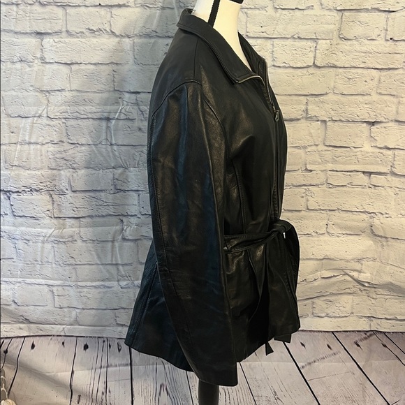 Wilson’s Leather Jacket with Belt Black Thinsulate Removable Lining Size XL - Picture 5 of 11